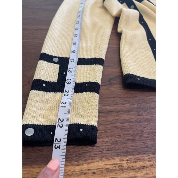 JSS Woman’s Knit Ware Blazer/ Jacket Sz S Yellow / Black strips Wool blend USA - Picture 9 of 11